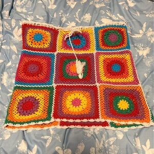 Multicolor Crochet Patchwork Mini Skirt